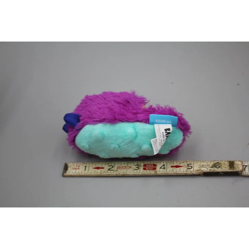 Barkbox Lot of 2 Dog Toys Backpack and Purple Monster Foot Slipper Crinkle Squea